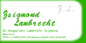 zsigmond lambrecht business card